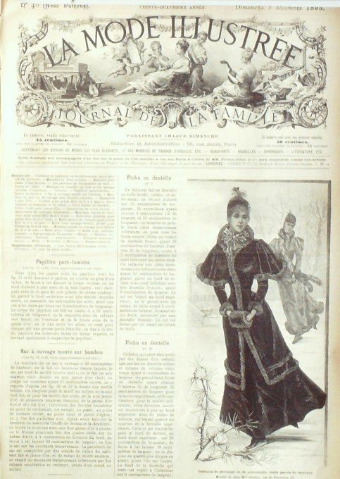 Journal Mode illustrée 1893 # 49 Costume de patinage