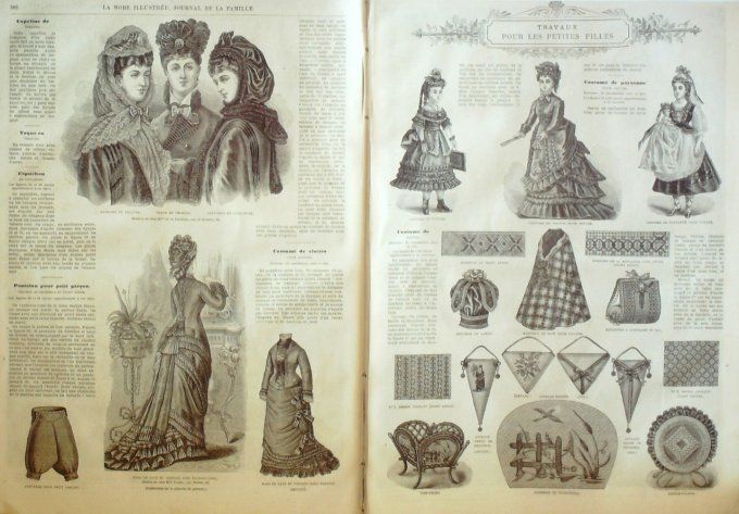 Journal Mode illustrée 1875 # 49 Costumes garçons & fillettes