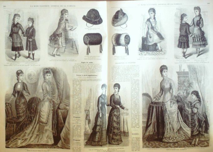 Journal Mode illustrée 1878 # 49 Capelines &  capuchons 