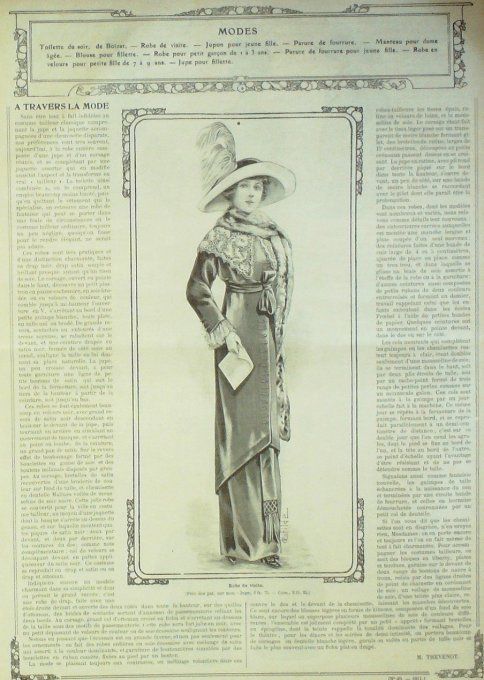 Journal Mode illustrée 1911 # 49 Manteaux dames costumes féminines