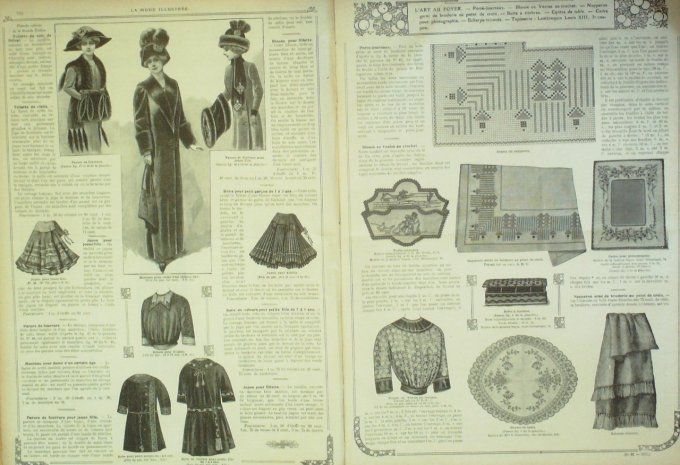 Journal Mode illustrée 1911 # 49 Manteaux dames costumes féminines