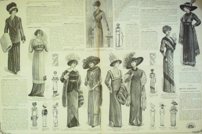 Journal Mode illustrée 1911 # 49 Manteaux dames costumes féminines