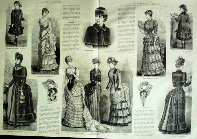 Journal Mode illustrée 1883 # 49 Robes de soirée& velours