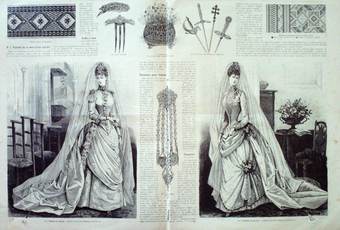 Journal Mode illustrée 1887 # 49 Coiffure de mariée