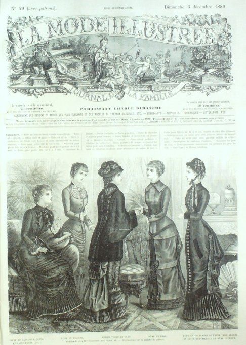 Journal Mode illustrée 1880 # 49 Robes lainage & Vigogne