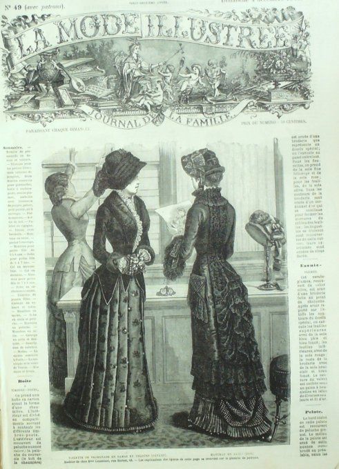 Journal Mode illustrée 1881 # 49 Toilette de promenadé & manteau