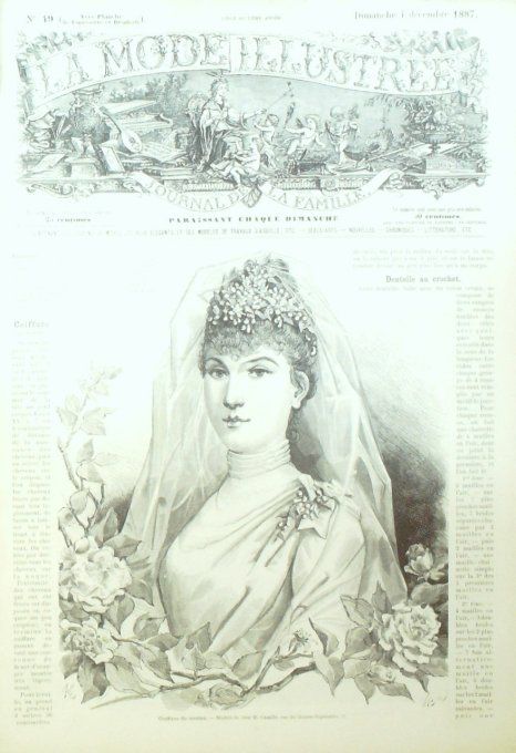 Journal Mode illustrée 1887 # 49 Coiffure de mariée