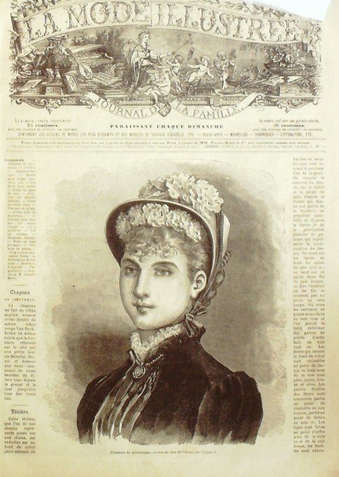 Journal Mode illustrée 1883 #  4 Chapeau de printemps