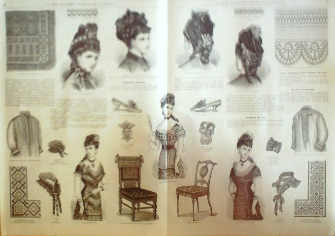 Journal Mode illustrée 1878 #  4 Bonnets & coiffures