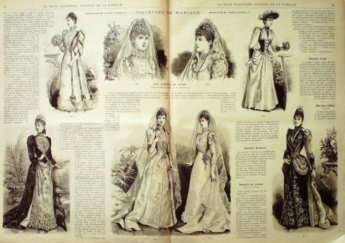 Journal Mode illustrée 1891 #  4 Robes en drap & velours