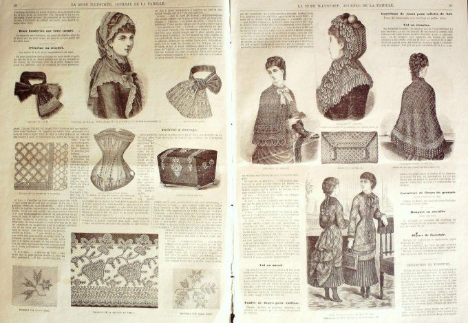 Journal Mode illustrée 1881 #  4 Toilette fille & tablier Madras