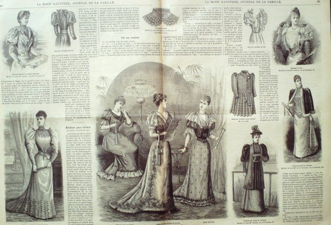 Journal Mode illustrée 1893 #  4 Robes en cheviotte & avec corsage