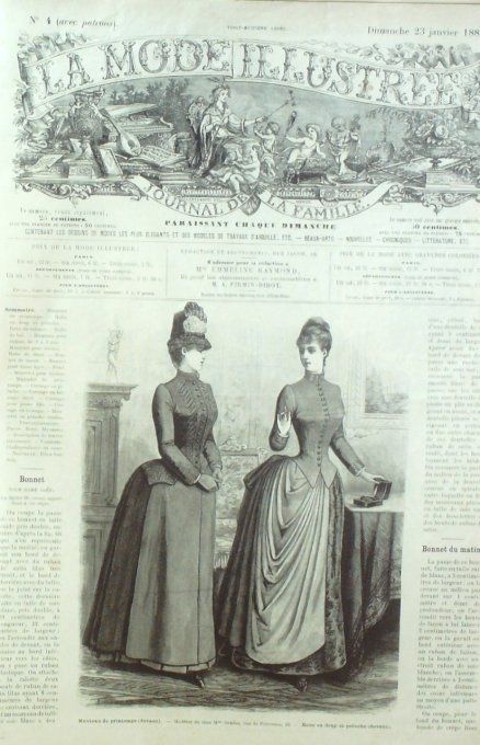 Journal Mode illustrée 1887 #  4 Manteau de printemps robe drap