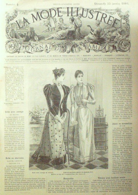 Journal Mode illustrée 1893 #  4 Robes en cheviotte & avec corsage