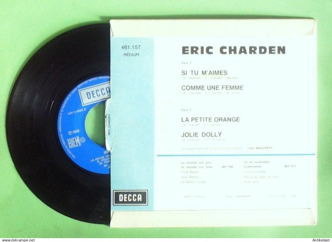 Charden Eric 45T EP Jolie Dolly (languette) 1971