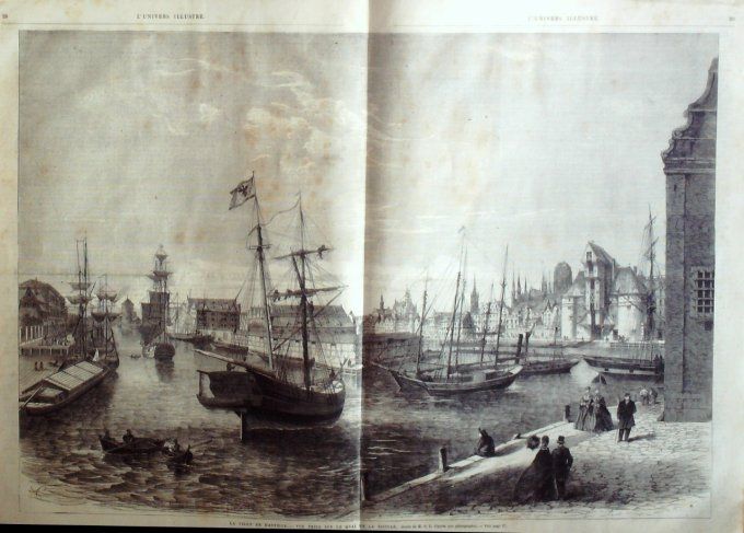 L'Univers illustré 1866 # 502 Japon Yokohama Pologne Dantzick quai Vistule