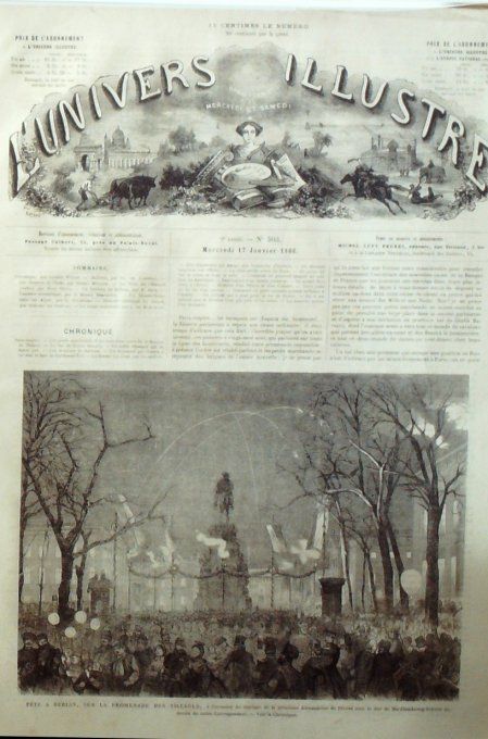 L'Univers illustré 1866 # 503 Berlin Rubens Angleterre Bala guerre de Bouthan