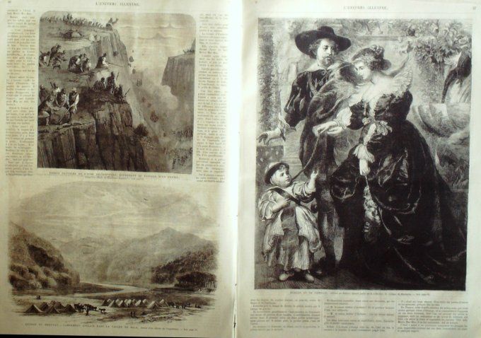 L'Univers illustré 1866 # 503 Berlin Rubens Angleterre Bala guerre de Bouthan