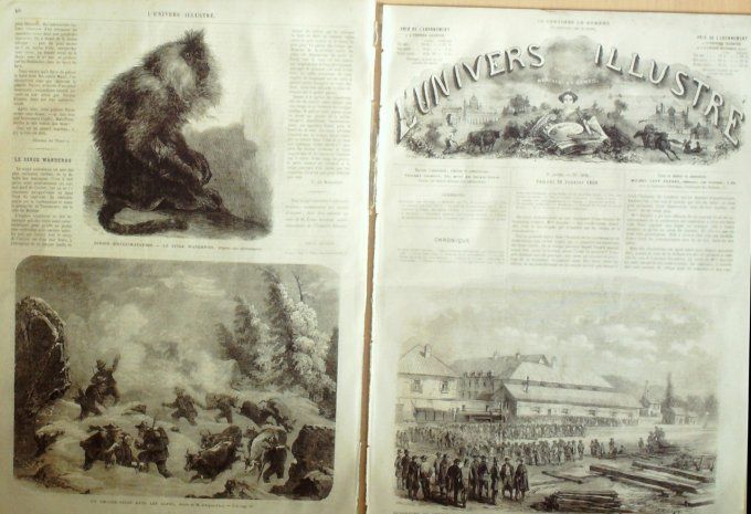 L'Univers illustré 1866 # 503 Berlin Rubens Angleterre Bala guerre de Bouthan