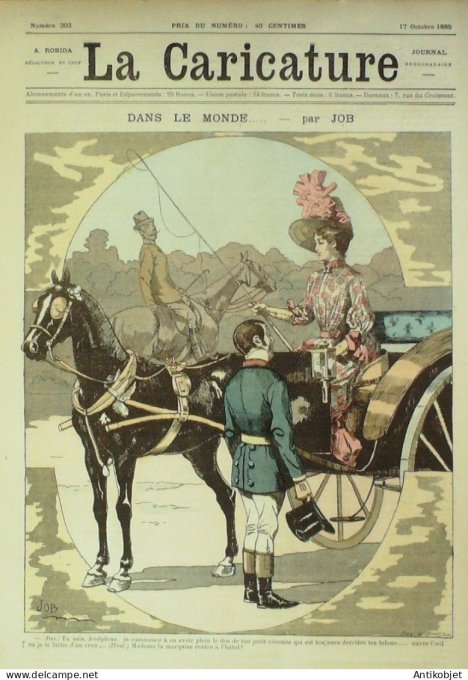 La Caricature 1885 n°303 Dans le Monde Job l'Hippodrome Faria Jeux Sorel Trock