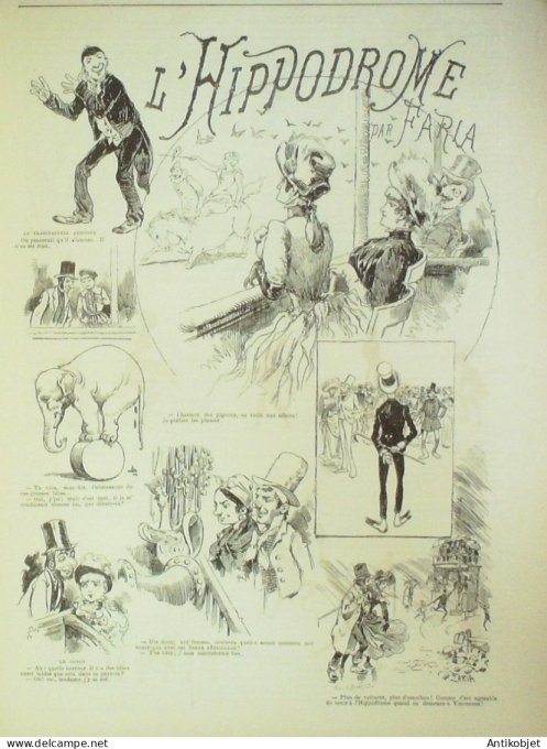 La Caricature 1885 n°303 Dans le Monde Job l'Hippodrome Faria Jeux Sorel Trock