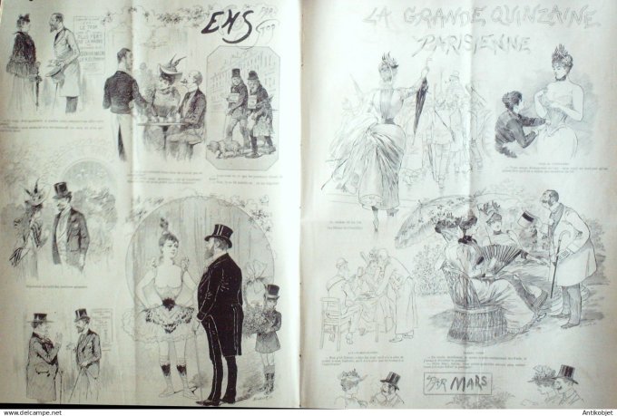 Le Journal Amusant 1891 n°1814 Poème philosophique coquin de printemps joies de Vill égiature