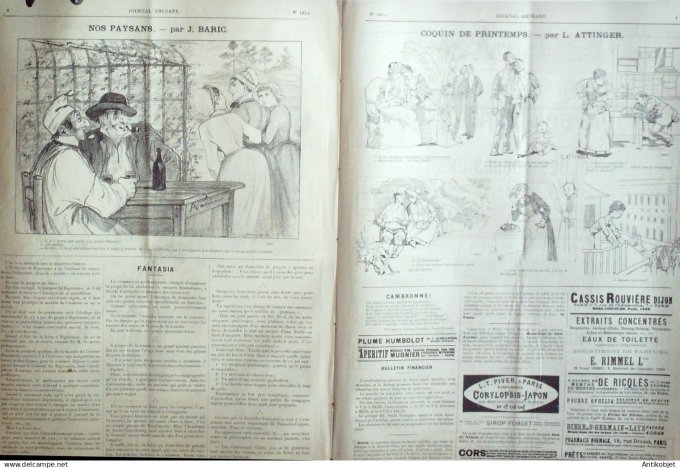 Le Journal Amusant 1891 n°1814 Poème philosophique coquin de printemps joies de Vill égiature