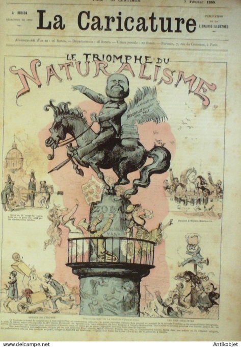 La Caricature 1880 n°  6 Triomphe du Naturalisme Robida Draner