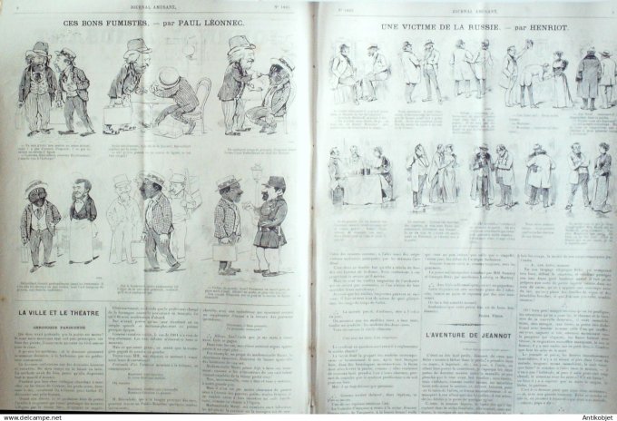 Le Journal Amusant 1891 n°1823 Victime de la Russie bons fumistes Paris qui danse bonnes pour vieux 