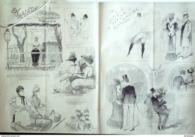 Le Journal Amusant 1891 n°1823 Victime de la Russie bons fumistes Paris qui danse bonnes pour vieux 