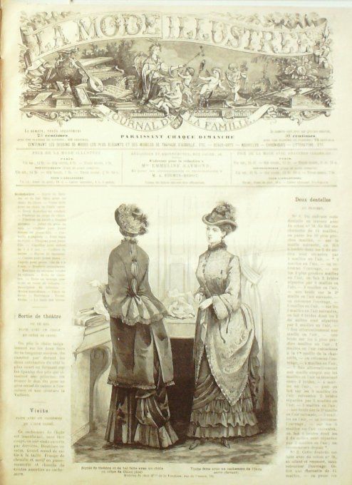 Journal Mode illustrée 1883 # 50 Sortie de théâtre et visite                                 