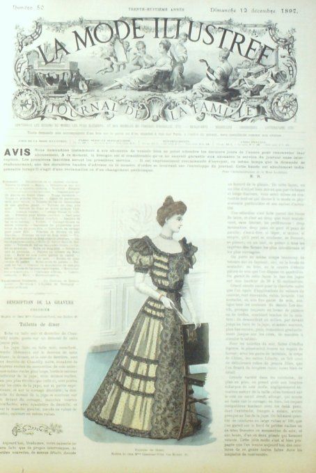 Journal Mode illustrée 1897 # 50 Toilette de dîner