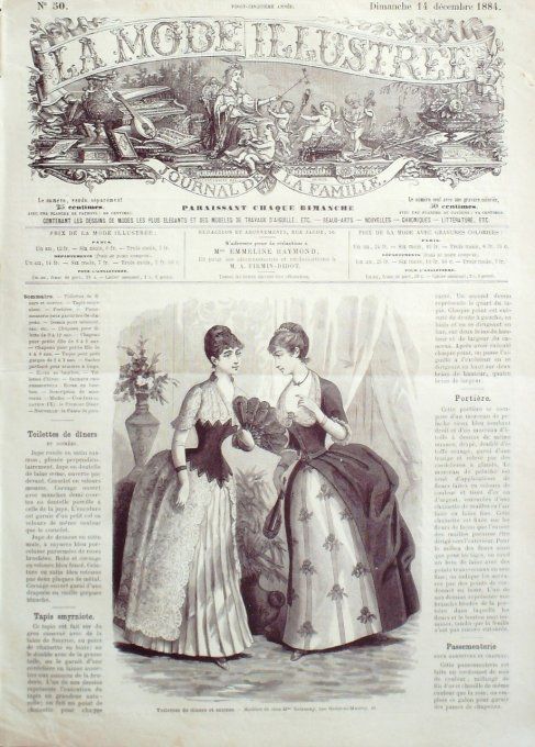 Journal Mode illustrée 1884 # 50 Toilettes de bal