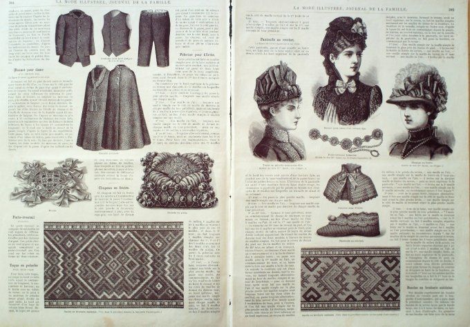 Journal Mode illustrée 1885 # 50 Sortie de bal & manteau de théâtre