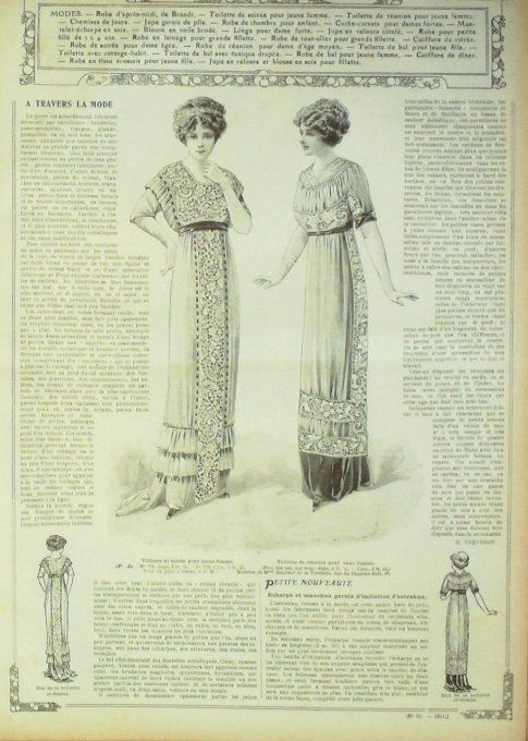 Journal Mode illustrée 1911 # 50 Jupe corsets toilettes féminines