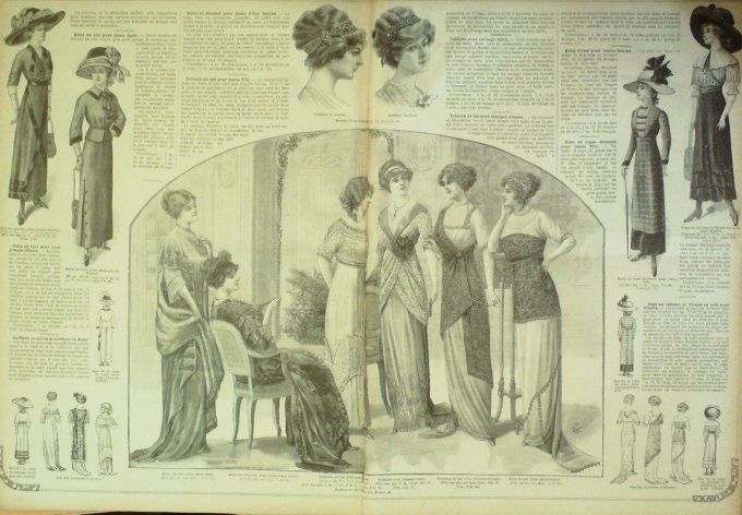 Journal Mode illustrée 1911 # 50 Jupe corsets toilettes féminines