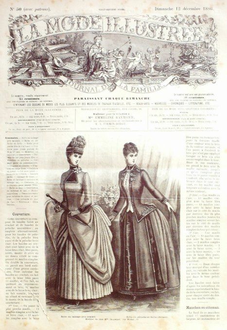 Journal Mode illustrée 1886 # 50 Robes en lainage & faille