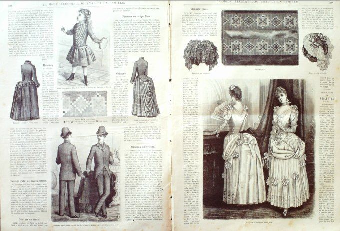 Journal Mode illustrée 1886 # 50 Robes en lainage & faille