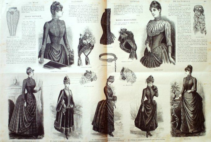 Journal Mode illustrée 1886 # 50 Robes en lainage & faille