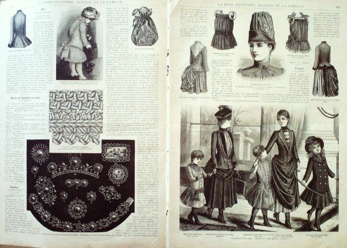 Journal Mode illustrée 1887 # 50 Manteau en peluche & robe