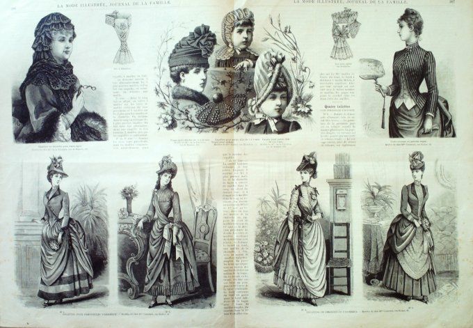 Journal Mode illustrée 1887 # 50 Manteau en peluche & robe