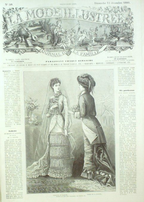 Journal Mode illustrée 1880 # 50 Toilettes de mariée