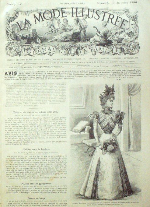 Journal Mode illustrée 1896 # 50 Toilette de visites