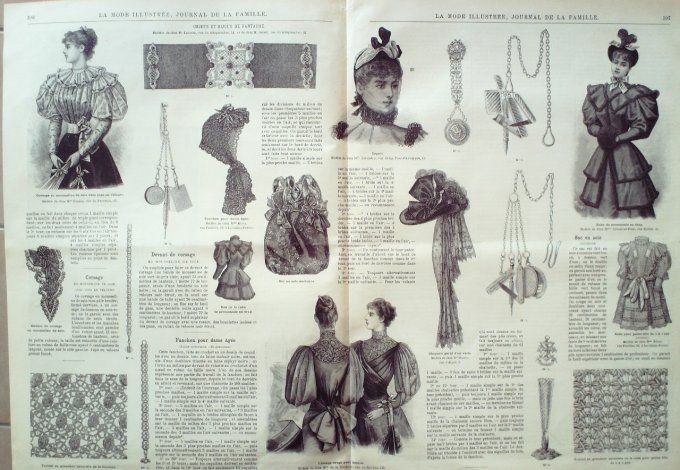 Journal Mode illustrée 1893 # 50 Chapeau & toque de jeunes filles