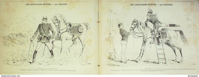 La Caricature 1882 n°116 Papas terribles Caran d'Ache Capitaine Montès Draner Carpentras Trock Quida