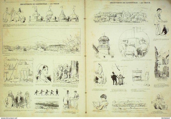 La Caricature 1882 n°116 Papas terribles Caran d'Ache Capitaine Montès Draner Carpentras Trock Quida