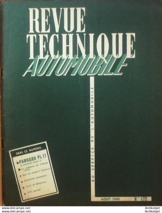 Revue Technique Automobile Panhard Dyna Z & PL 17 Peugeot 404 172#1960