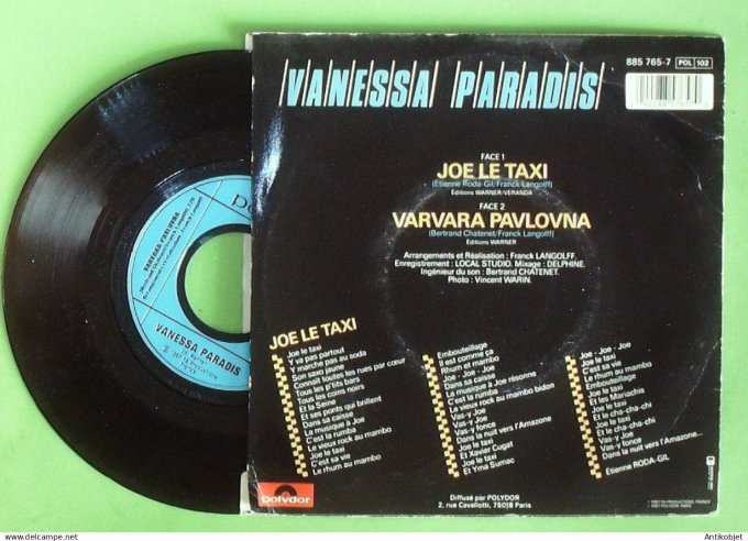 Paradis Vanessa 45T SP Joe le taxi 1987