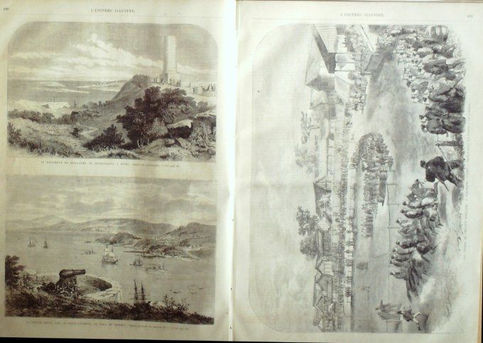 L'Univers illustré 1866 # 511 Groenland Godthaab Fiskerness Japon Yokohama Canada Quebec Dives 