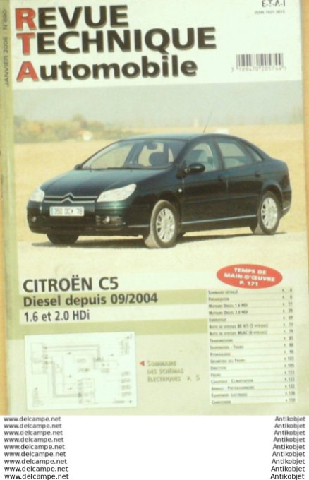 Revue Technique Automobile Citroën C5 09/2004  #690